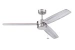 52' Satin Nickel Indoor/Outdoor 3 Blade Ceiling Fan with Reverse Airflow