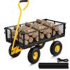 VEVOR Steel Garden Cart, Heavy Duty 900 lbs Capacity, with Removable Mesh Sides to Convert into Flatbed, Utility Metal Wagon with 180¬∞ Rotating Handl