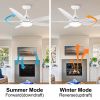 56 in. Dimmable Integrated LED Indoor&Outdoor White Ceiling Fan with DC Motor and Remote