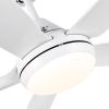 56 in. Dimmable Integrated LED Indoor&Outdoor White Ceiling Fan with DC Motor and Remote