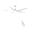 56 in. Dimmable Integrated LED Indoor&Outdoor White Ceiling Fan with DC Motor and Remote