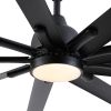 84 In. Indoor Modern Industrial Aluminum Blade Ceiling Fan With LED Light and Remote Control