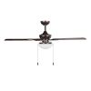 52" Indoor/Outdoor Oil Rubbed Bronze 5 Blade Reverse Airflow Ceiling Fan, 1 LED Light Bulb