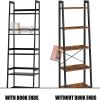 WTZ Bookshelf, Ladder Shelf, 5 Tier Bamboo Bookcase, Modern Open Book Case for Bedroom, Living Room, Office, BC-238 Black