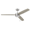 52' Satin Nickel Indoor/Outdoor 3 Blade Ceiling Fan with Reverse Airflow