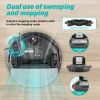 Robot Vacuum and Mop Combo, 4000pa Automatic Vacuum Cleaner Robot with Watertank and Dustbin, Self-Charging Smart Vacuum Robot Compatible with APP, Pe