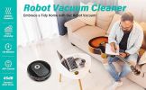 Robot Vacuum and Mop Combo, 4000pa Automatic Vacuum Cleaner Robot with Watertank and Dustbin, Self-Charging Smart Vacuum Robot Compatible with APP, Pe