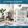 12 Drawer Rolling Storage Cart Organizer with Lockable Wheels, White