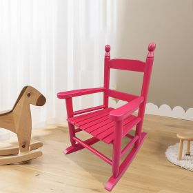 Children's rocking red chair- Indoor or Outdoor -Suitable for kids-Durable (Color: rose red)