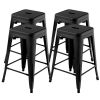 24 Inch Set of 4 Tolix Style Counter Height Barstool Stackable Chair