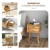 Mid-Century Wooden Multipurpose End Table with 2 Storage Drawers