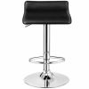 Set of 2 Modern Design Adjustable PU Leather Backless Bar Stools