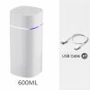 Portable Mist Humidifier; 600ml Small Desk Cool Mini Humidifier With Colorful Night Light; USB Personal Desktop Humidifiers