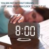 Digital LED Alarm Clock Mirror 2 USB Charger Ports Night Light LED Table Clock Snooze Function Adjustable Brightness Desk Clocks