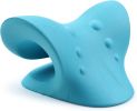 Neck and Shoulder Relaxer;  Cervical Traction Device for TMJ Pain Relief and Cervical Spine Alignment;  Chiropractic Pillow Neck Stretcher(Blue)